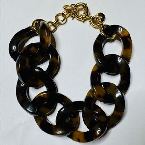 J. Crew Tortoiseshell and Gold Link Bracelet
